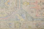 3x10 Light Blue and Beige Turkish Oushak Runner
