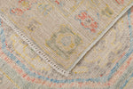 3x10 Light Blue and Beige Turkish Oushak Runner