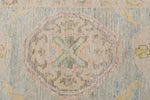 3x10 Light Blue and Beige Turkish Oushak Runner