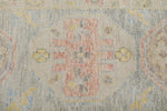 3x10 Light Blue and Beige Turkish Oushak Runner