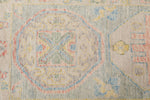 3x10 Light Blue and Beige Turkish Oushak Runner