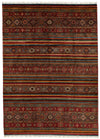 8x12 Multicolor and Brown Tribal Rug