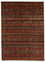 8x12 Multicolor and Brown Tribal Rug