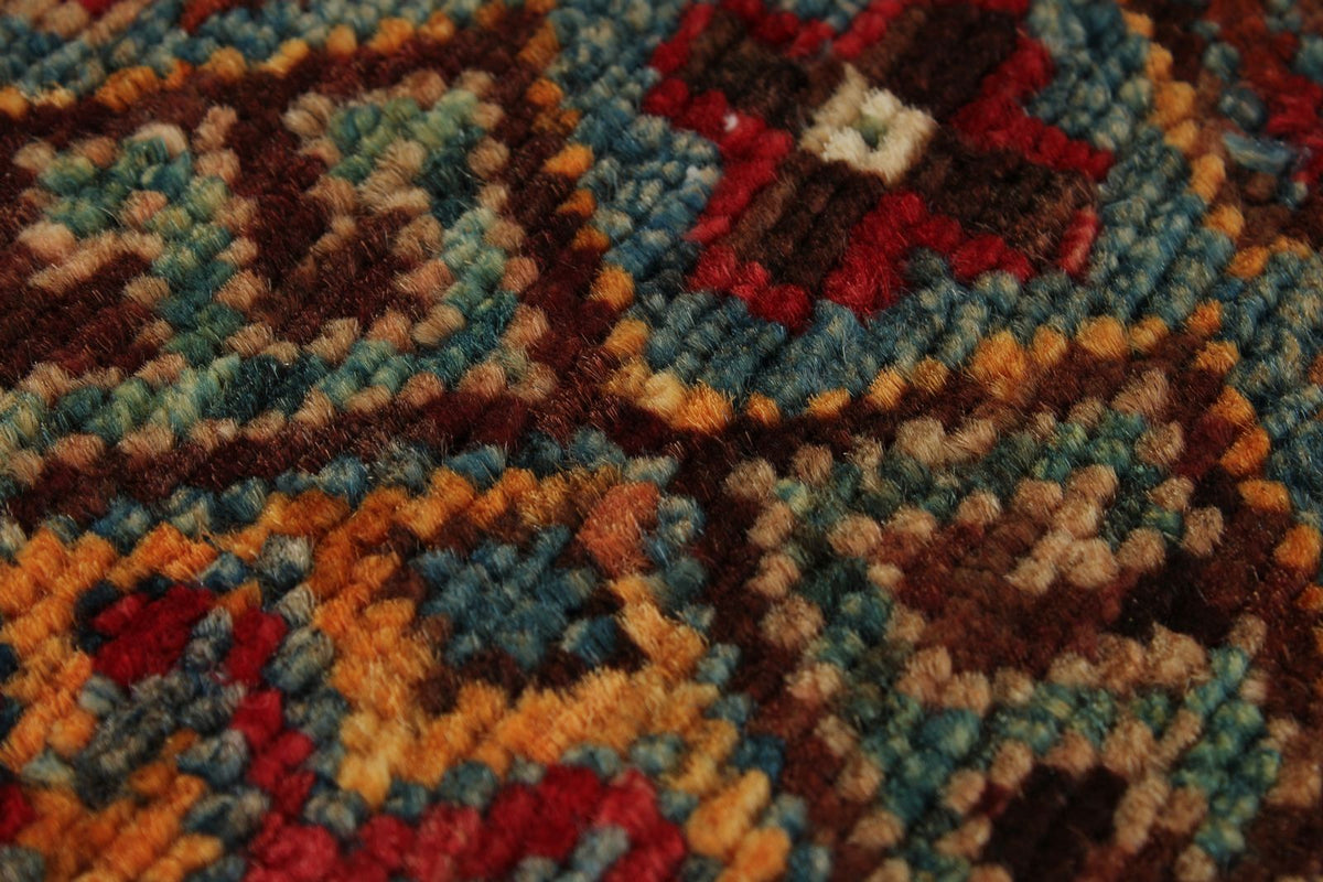 8x12 Multicolor and Brown Tribal Rug