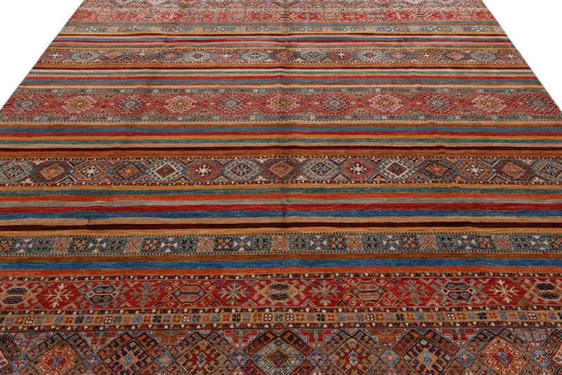 9x12 Multicolor Tribal Rug