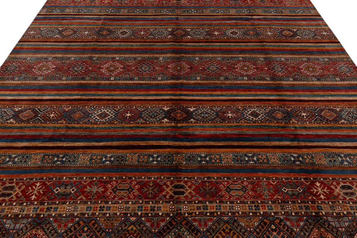 9x12 Multicolor Tribal Rug
