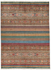 9x12 Brown and Multicolor Tribal Rug