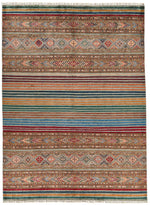 9x12 Brown and Multicolor Tribal Rug