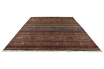 9x12 Brown and Multicolor Tribal Rug