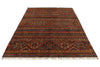 6x9 Brown and Multicolor Tribal Rug