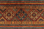 6x9 Brown and Multicolor Tribal Rug