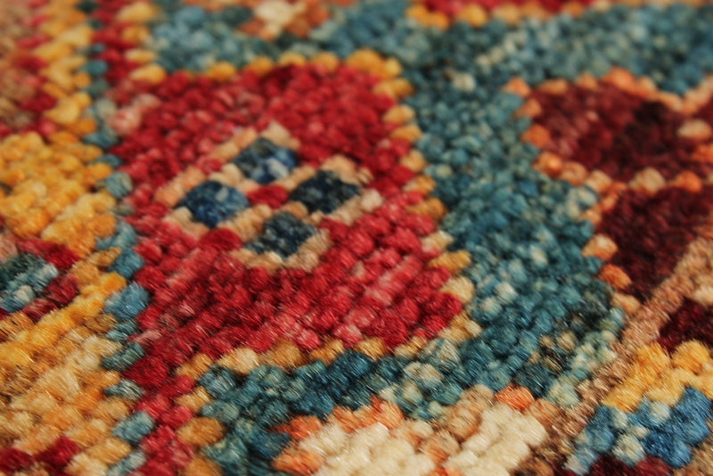 6x9 Brown and Multicolor Tribal Rug