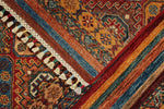 6x9 Brown and Multicolor Tribal Rug