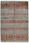 6x8 Gray and Multicolor Tribal Rug