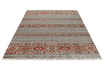 6x8 Gray and Multicolor Tribal Rug