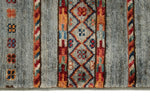 6x8 Gray and Multicolor Tribal Rug