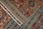 6x8 Gray and Multicolor Tribal Rug