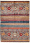 6x8 Gray and Multicolor Tribal Rug