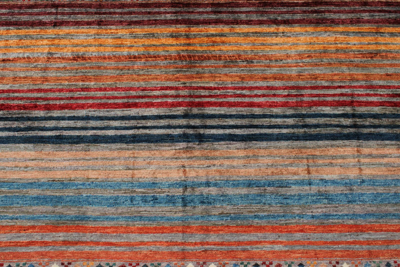 6x8 Gray and Multicolor Tribal Rug