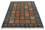 4x6 Multicolor and Navy Anatolian Traditional Rug