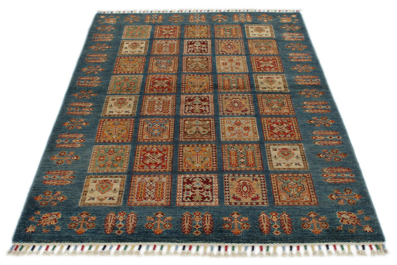 4x6 Multicolor and Navy Anatolian Traditional Rug