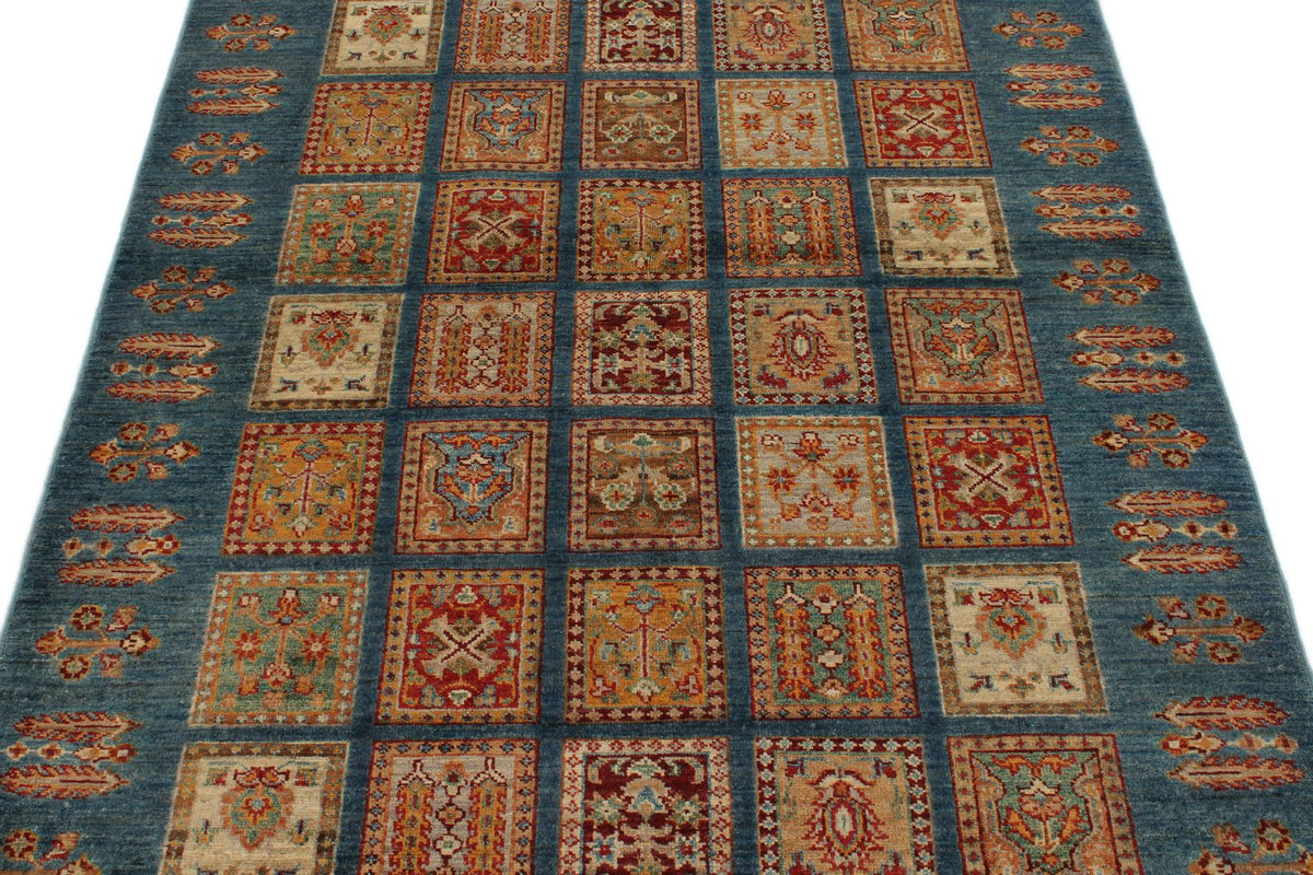 4x6 Multicolor and Navy Anatolian Traditional Rug