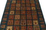 4x6 Multicolor and Navy Anatolian Traditional Rug
