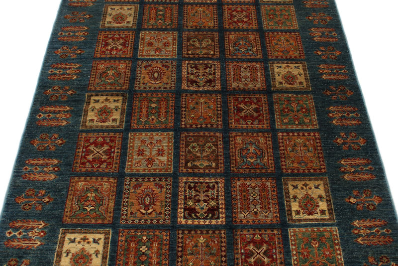 4x6 Multicolor and Navy Anatolian Traditional Rug