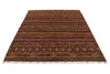 6x9 Brown and Multicolor Tribal Rug