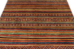 6x9 Brown and Multicolor Tribal Rug