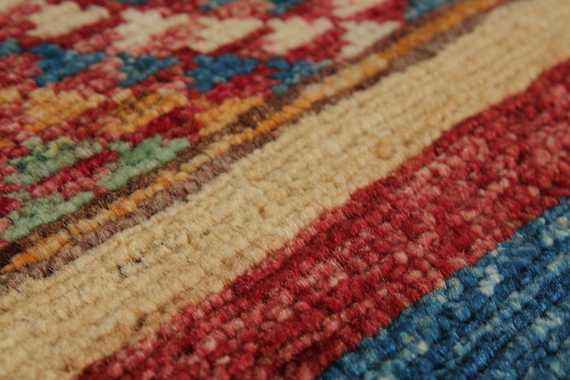6x9 Brown and Multicolor Tribal Rug