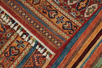 6x9 Brown and Multicolor Tribal Rug