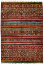 6x8 Brown and Multicolor Tribal Rug