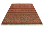 6x8 Brown and Multicolor Tribal Rug