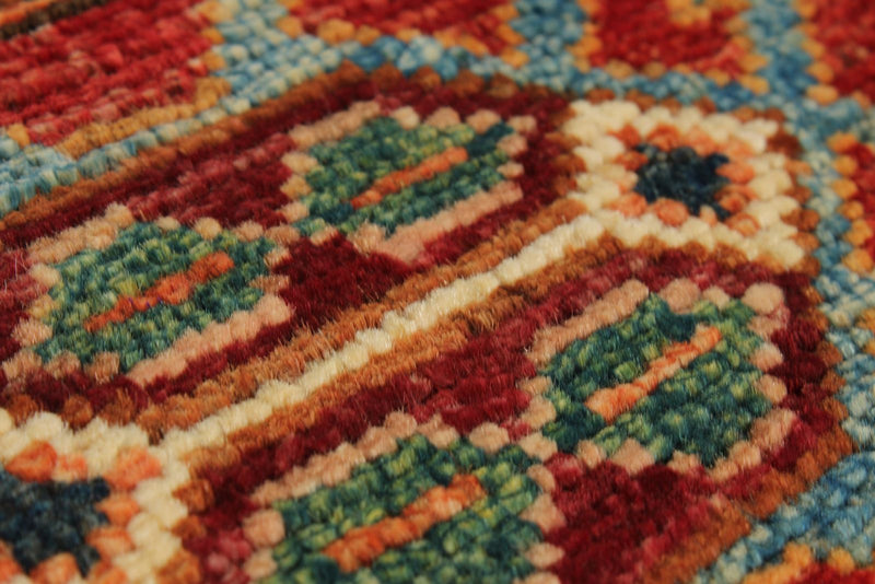 6x8 Brown and Multicolor Tribal Rug