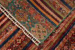 6x9 Brown and Multicolor Tribal Rug