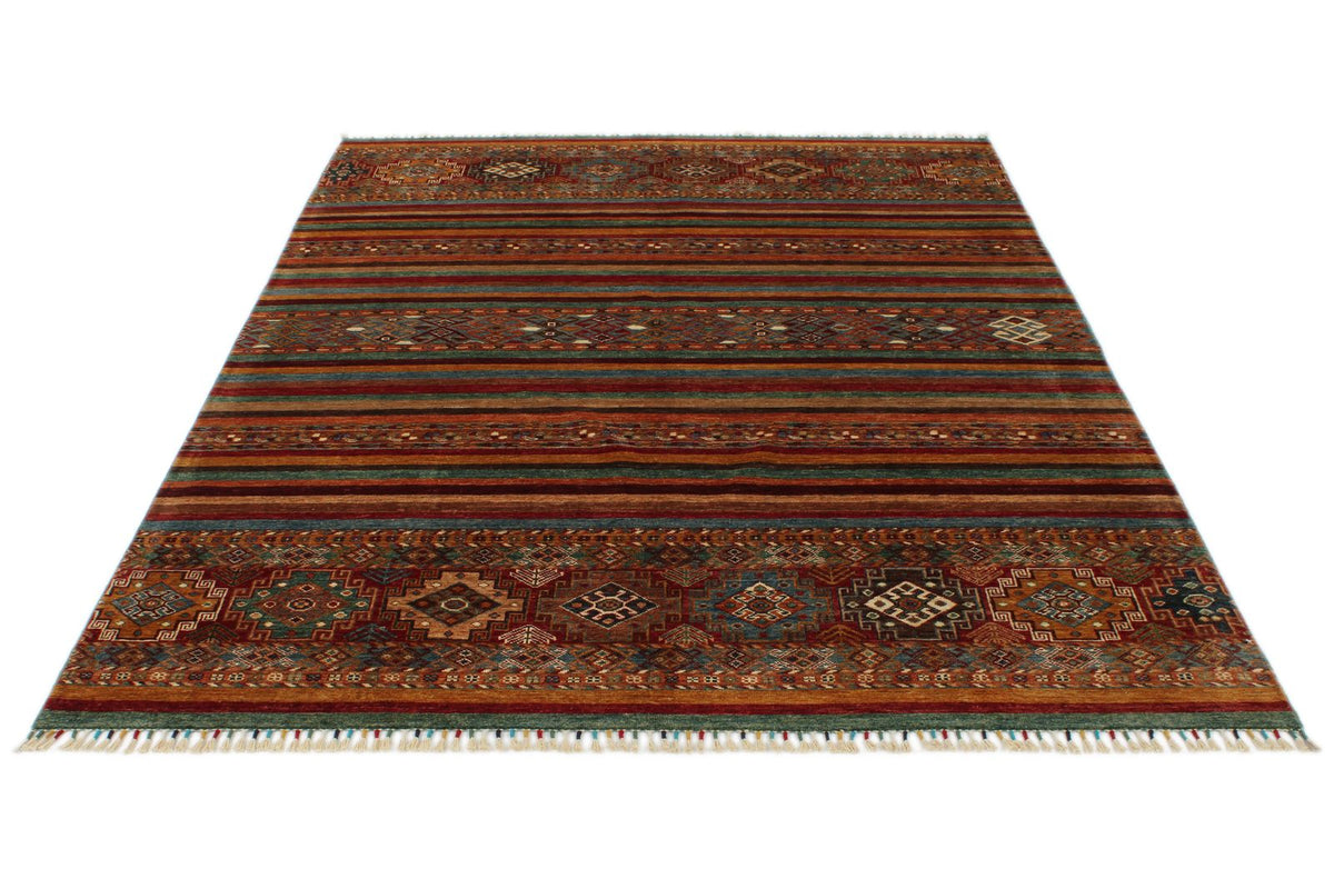 6x8 Brown and Multicolor Tribal Rug