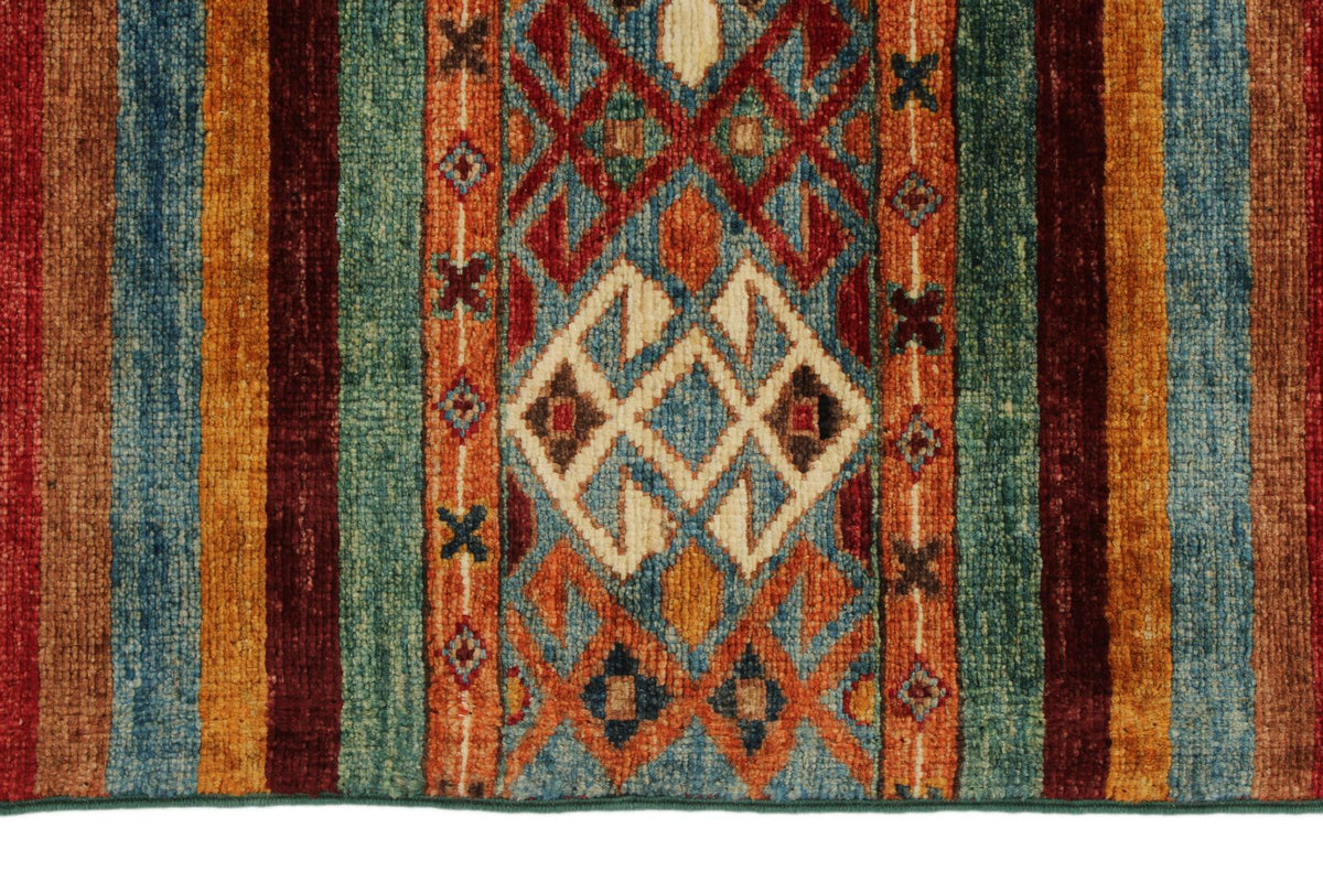 6x8 Brown and Multicolor Tribal Rug