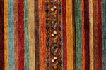 6x8 Brown and Multicolor Tribal Rug