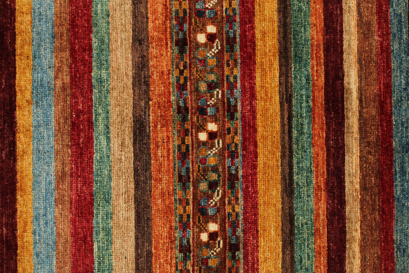 6x8 Brown and Multicolor Tribal Rug