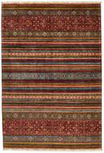 6x9 Brown and Multicolor Tribal Rug