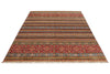 6x9 Brown and Multicolor Tribal Rug