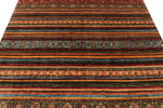 6x9 Brown and Multicolor Tribal Rug