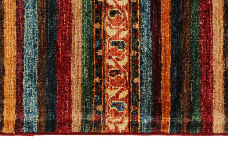 6x9 Brown and Multicolor Tribal Rug