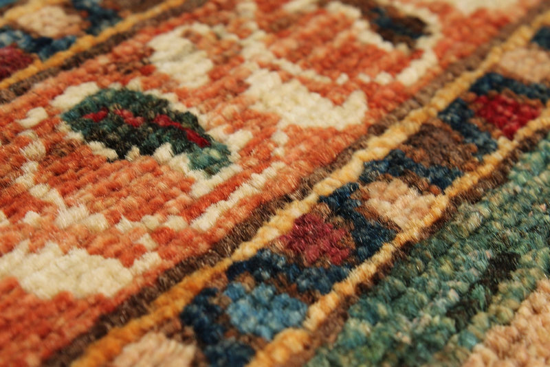 6x9 Brown and Multicolor Tribal Rug