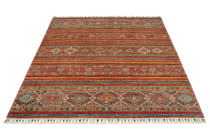 5x7 Multicolor Tribal Rug