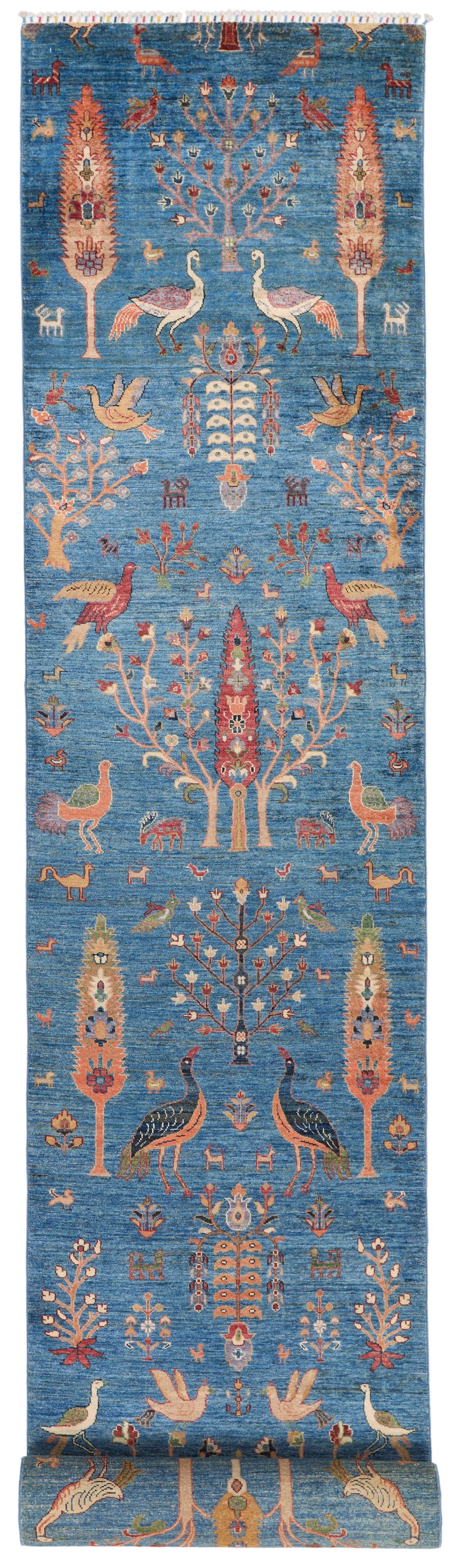 3x22 Blue and Multicolor Anatolian Traditional Runner