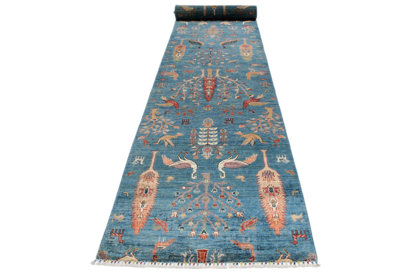 3x22 Blue and Multicolor Anatolian Traditional Runner