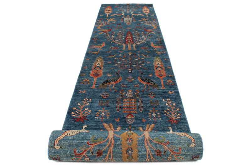 3x22 Blue and Multicolor Anatolian Traditional Runner