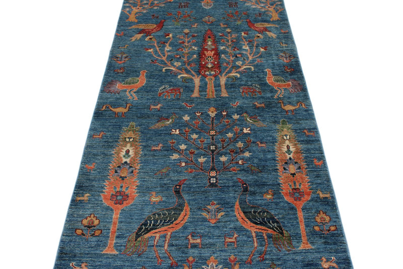 3x22 Blue and Multicolor Anatolian Traditional Runner